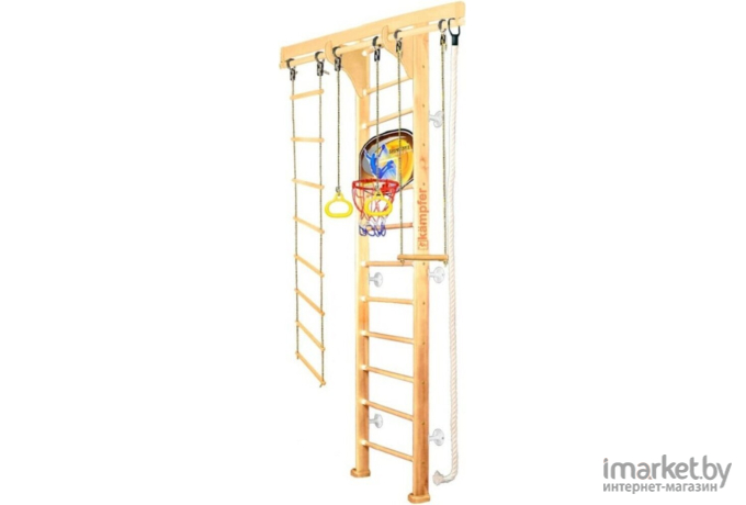 Спортивный комплекс Kampfer Wooden Ladder Wall Basketball Shield №1 натуральный 3 м белый