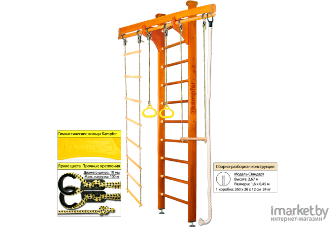 Детский спортивный комплекс Kampfer Wooden Ladder Ceiling №3 классический стандарт