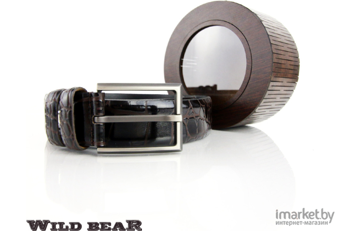 Ремень WILD BEAR RM-001f  Premium в деревянном футляре Brown