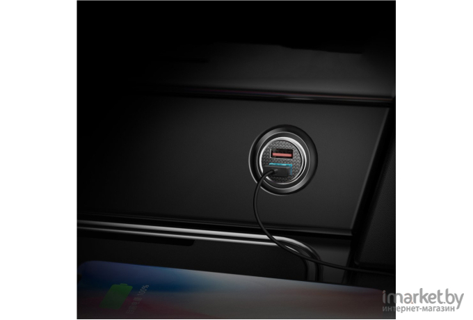 Автомобильное зарядное устройство Baseus CCALL-YD01 Circular Plastic Car Charger 2 USB 30W Black