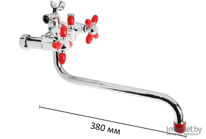 Смеситель Эверест 1/2 B22-071C красный