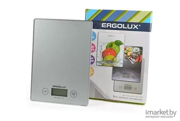Кухонные весы Ergolux ELX-SK02-С03 серые металлик