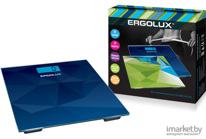 Напольные весы Ergolux ELX-SB03-C45 абстракция синяя