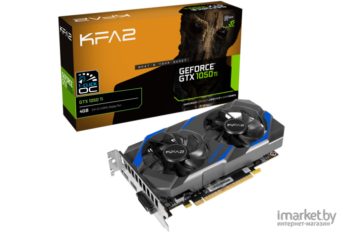 Видеокарта KFA2 PCIE16 GTX1050TI 4GB GDDR5 GTX 1050TI 1-CLICK OC 4G