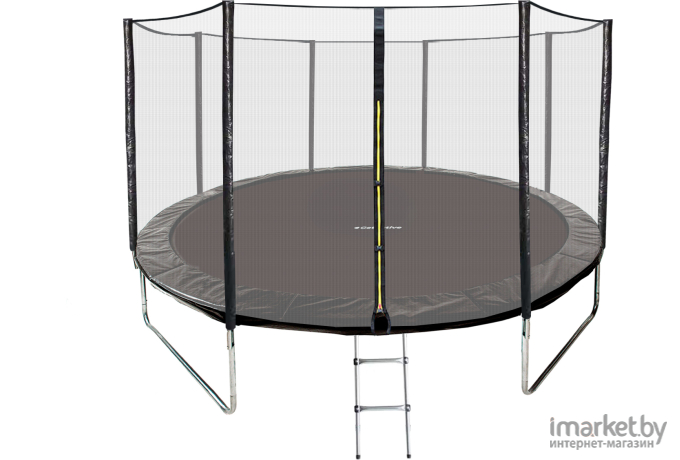 Батут GetActive Jump 14 ft-435 см с лестницей, внешней сеткой, кольцом черный