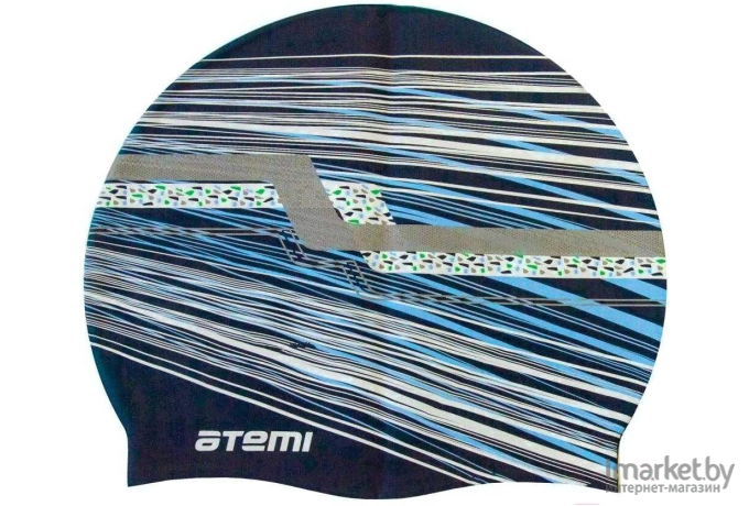 Шапочка для плавания Atemi PSC424 синий/графика