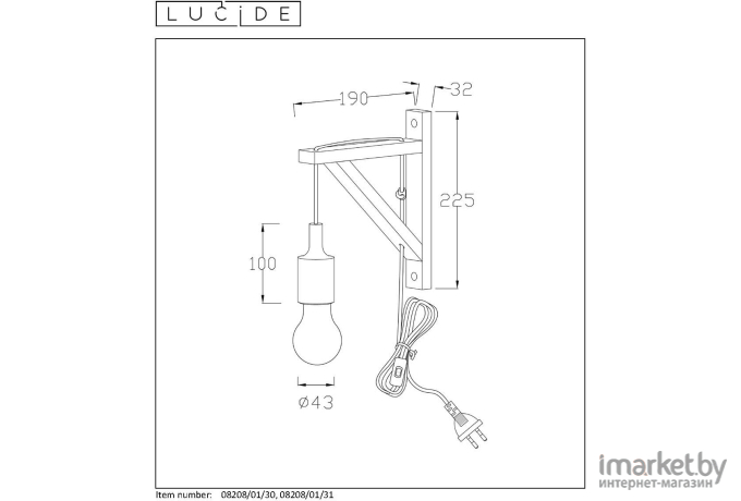 Настенное бра LUCIDE 08208/01/31