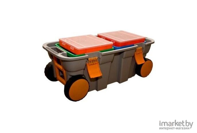 Ящик для инструментов Profbox на колесах с 2 лотками и 2 боксами   С-2