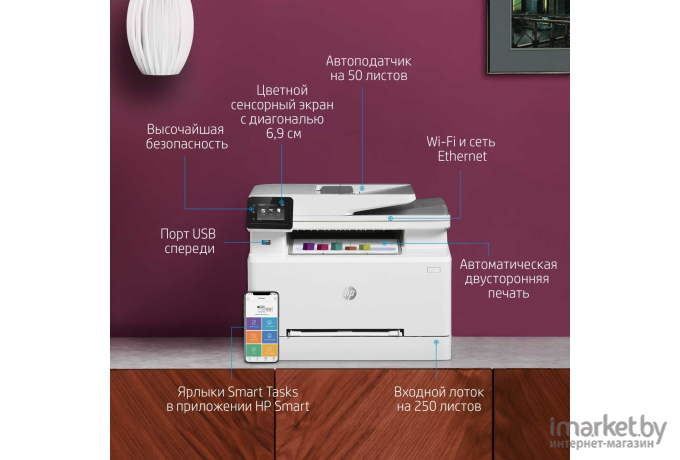 МФУ HP Color LaserJet Pro M283fdw (7KW75A)