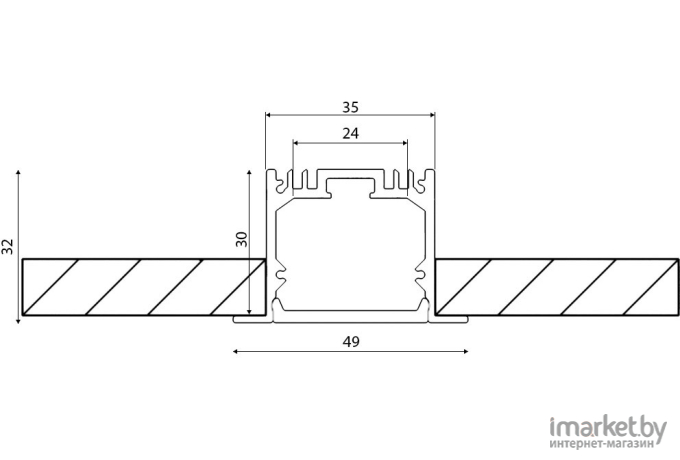 Профиль для светодиодных лент DesignLed LE.4932-W