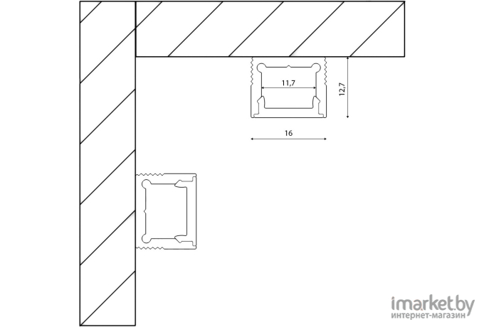 Профиль для светодиодных лент DesignLed LS.1613-W