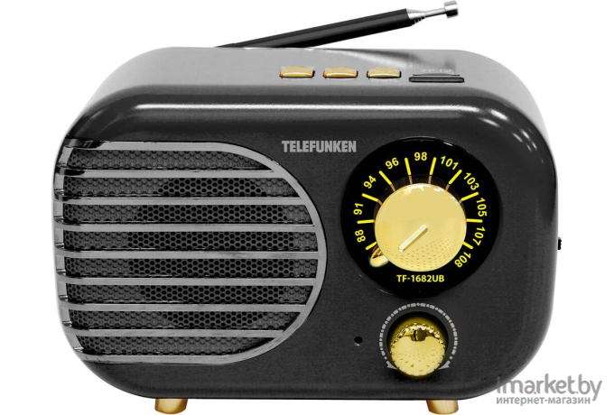 Радиоприемник TELEFUNKEN TF-1682UB черный/золотой