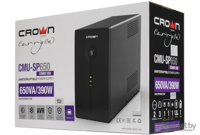 Источник бесперебойного питания CROWN 650VA/360W