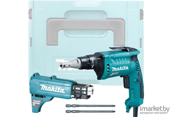 Сетевой шуруповерт по гипсокартону Makita FS 4000 JX2 в+ набор бит + ударная MT M 0801