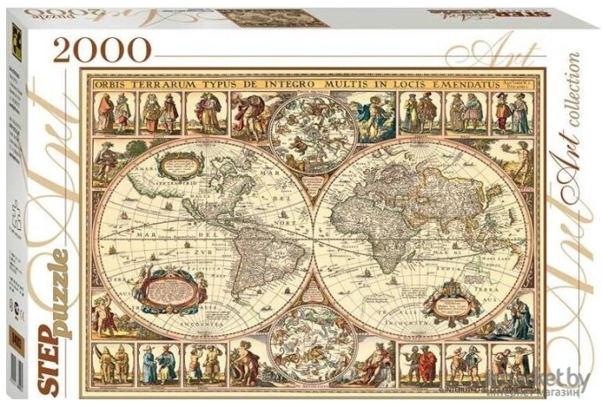Сборная модель, пазл Step Puzzle Историческая карта мира 2000эл
