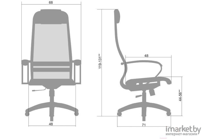 Офисное кресло Metta Комплект 4 / SU-1-BK серый