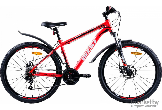 Велосипед AIST Quest Disc 26 рама 18 дюймов 2020 красный/черный