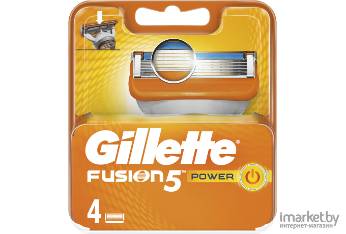 Бритвенный станок, лезвие Gillette Fusion Power 4шт