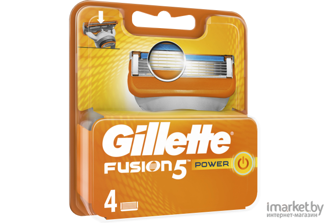 Бритвенный станок, лезвие Gillette Fusion Power 4шт