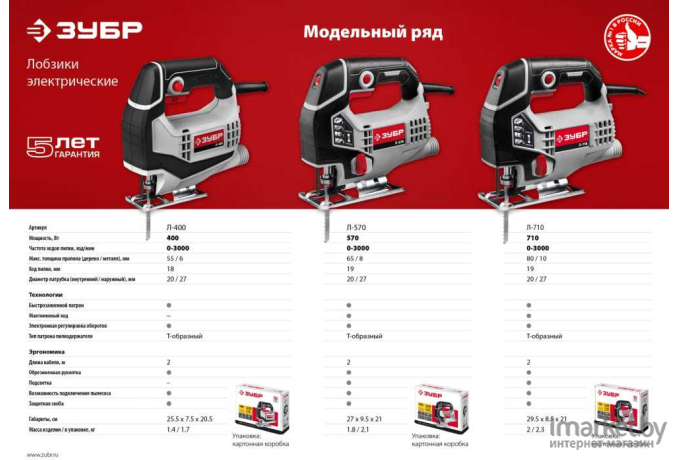 Электролобзик Зубр Л-570 +1пил