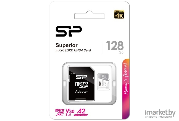 Карта памяти Silicon-Power microSD 128GB Superior Pro A2 microSDXC Class 10 UHS-I U3 Colorful 100/80 Mb/s (SD адаптер)
