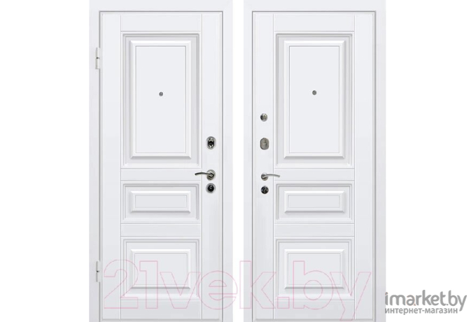 Дверь входная МеталЮр М11 96x205, левая белый/белый