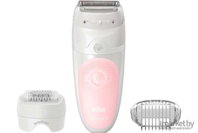 Эпилятор Braun Silk-epil 5 SensoSmart 5/620 с чехлом белый/розовый (81706335)