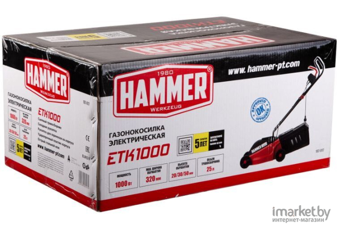 Газонокосилка электрическая Hammer ETK 1000
