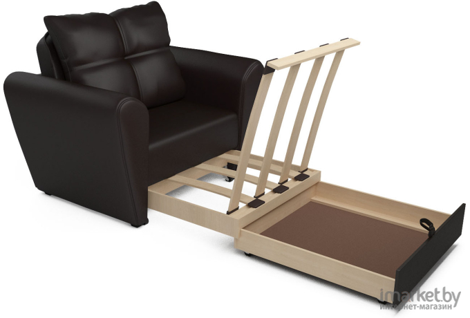Кресло-кровать Mebel-Ars Квартет экокожа шоколад