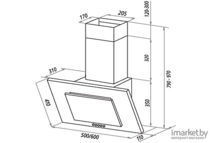 Вытяжка HOMSAir Bell 60 белый