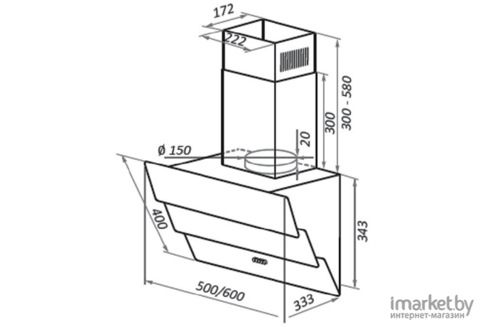 Вытяжка HOMSAir Vertical 60 белый