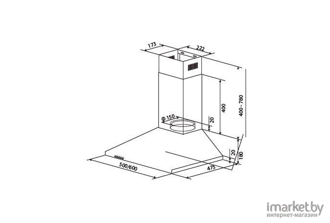 Вытяжка HOMSAir Delta 60 белый