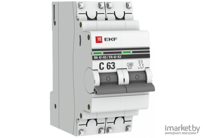 Выключатель автоматический EKF ВА 47-63 2Р 8А (C) PROxima