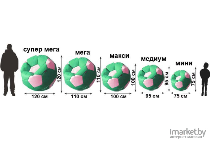 Кресло-мешок Flagman Мяч Стандарт М1.1-236 зеленый/темно-оликовый