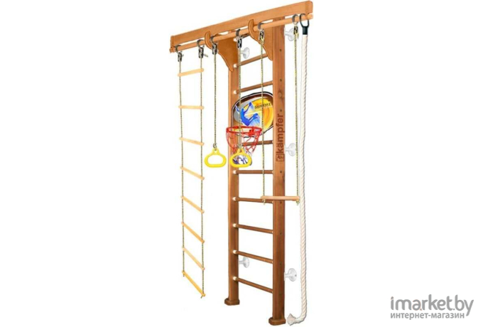 Шведская стенка Kampfer Wooden Ladder Wall Basketball Shield №2 Стандарт ореховый/белый