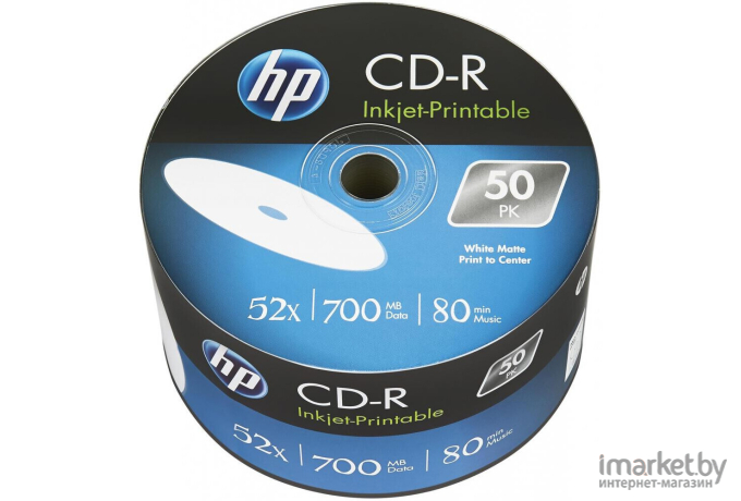 Оптический диск HP CD-R 700Mb 52x Printable bulk 50 шт