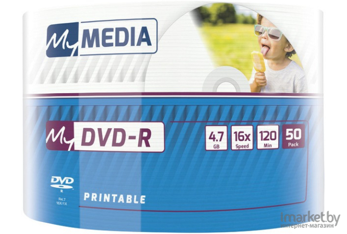 Оптический диск MyMedia DVD-R 4.7Gb 16x Printable 50 шт