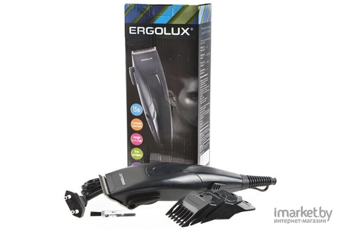 Машинка для стрижки волос Ergolux ELX-HC01-C48 черный