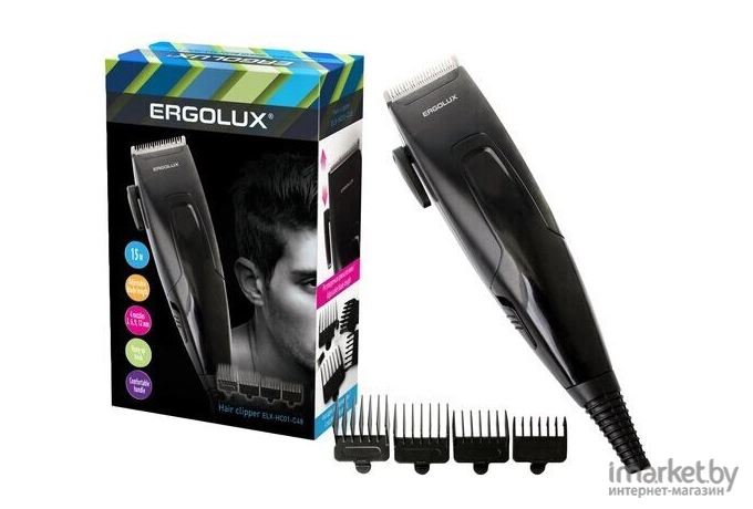 Машинка для стрижки волос Ergolux ELX-HC01-C48 черный