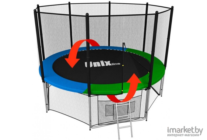 Батут Unix line outside 14 ft-427 см Classic с защитной сеткой и лестницей