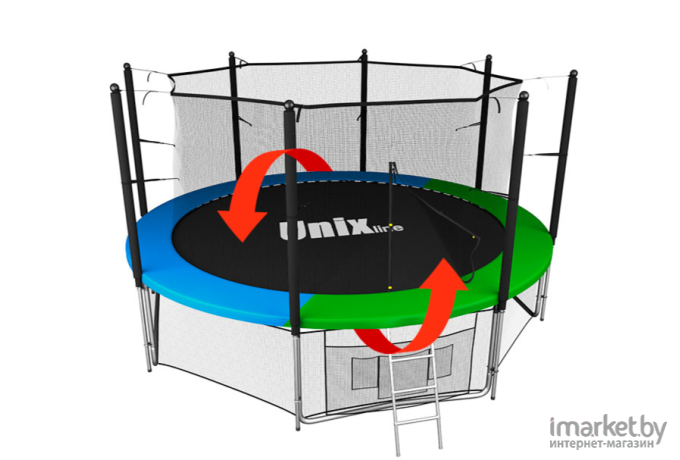 Батут Unix line inside Classic 14 ft с защитной сеткой и лестницей