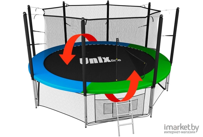 Батут Unix line inside 8 ft-244 см Classic с защитной сеткой и лестницей