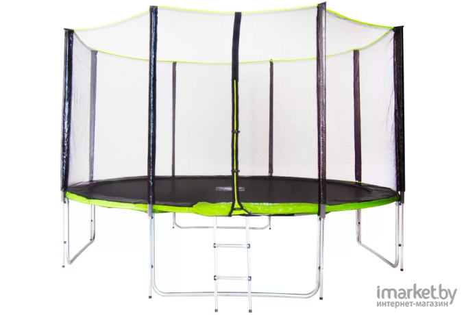 Батут Fitness Trampoline Extreme Green 14 ft-427 см 4 опоры с защитной сеткой и лестницей