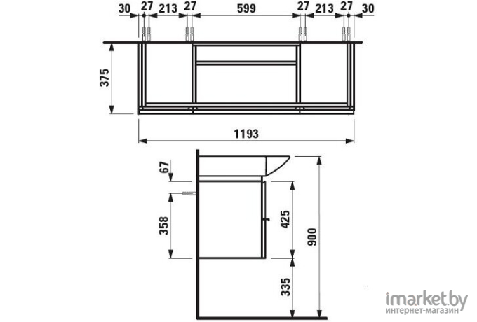 Тумба под умывальник Laufen Case for Palace