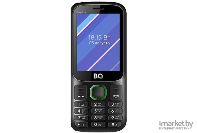 Мобильный телефон BQ-Mobile Step XL+ BQ-2820 черный/зеленый