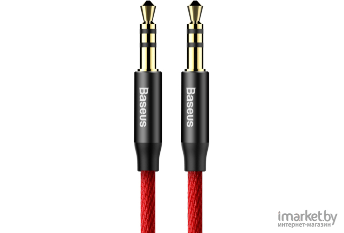 Кабель Baseus CAM30-B91 Yiven Audio Cable M30 AUX 3.5mm (M) to AUX 3.5mm (M) 1m Red+Black (Baseus Yiven Audio Cable M30 1M Red+Black (CAM30-B91))