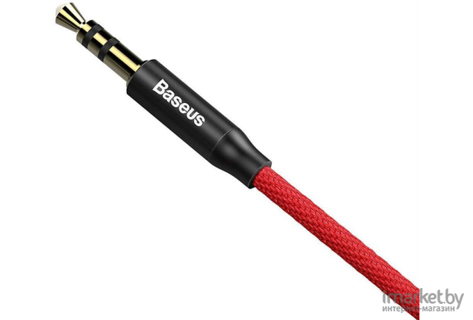 Кабель Baseus CAM30-B91 Yiven Audio Cable M30 AUX 3.5mm (M) to AUX 3.5mm (M) 1m Red+Black (Baseus Yiven Audio Cable M30 1M Red+Black (CAM30-B91))