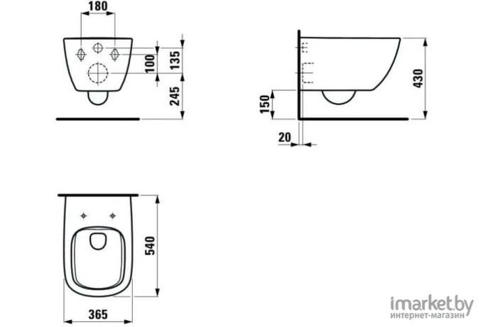 Унитаз Laufen PALOMBA Rimless