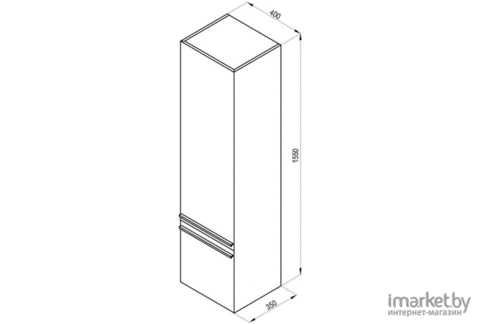 Шкаф Ravak SB 400 L Clear белая/вишня