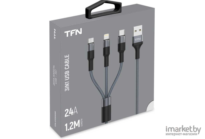 Кабель для компьютера TFN 3в1 1.0m Graphite [TFN-CFZ3IN1GR]